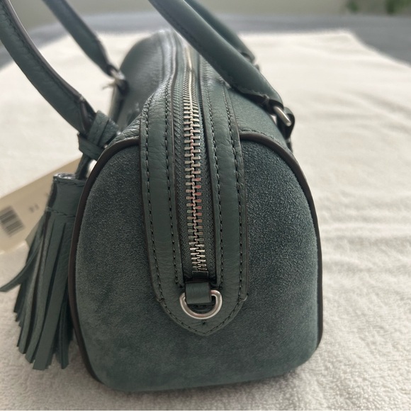 NWT Tory Burch mixed Materials Mini Thea Satchel in Artic - Picture 8 of 9